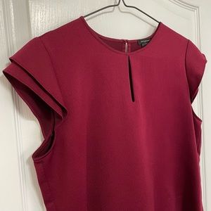 Ann Taylor Blouse with Keyhole Neck & Cap Sleeves